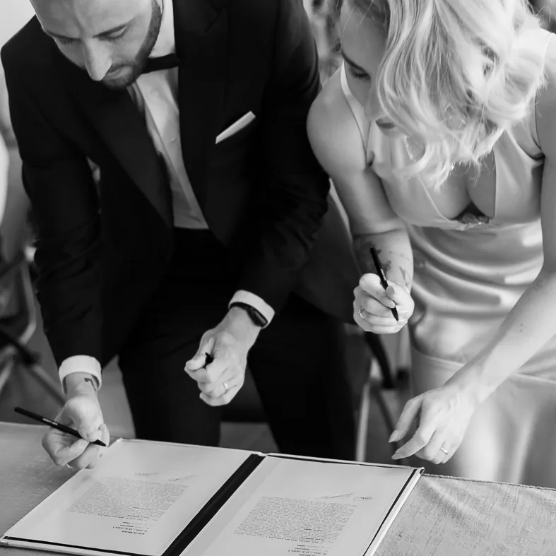 photo mariage signature