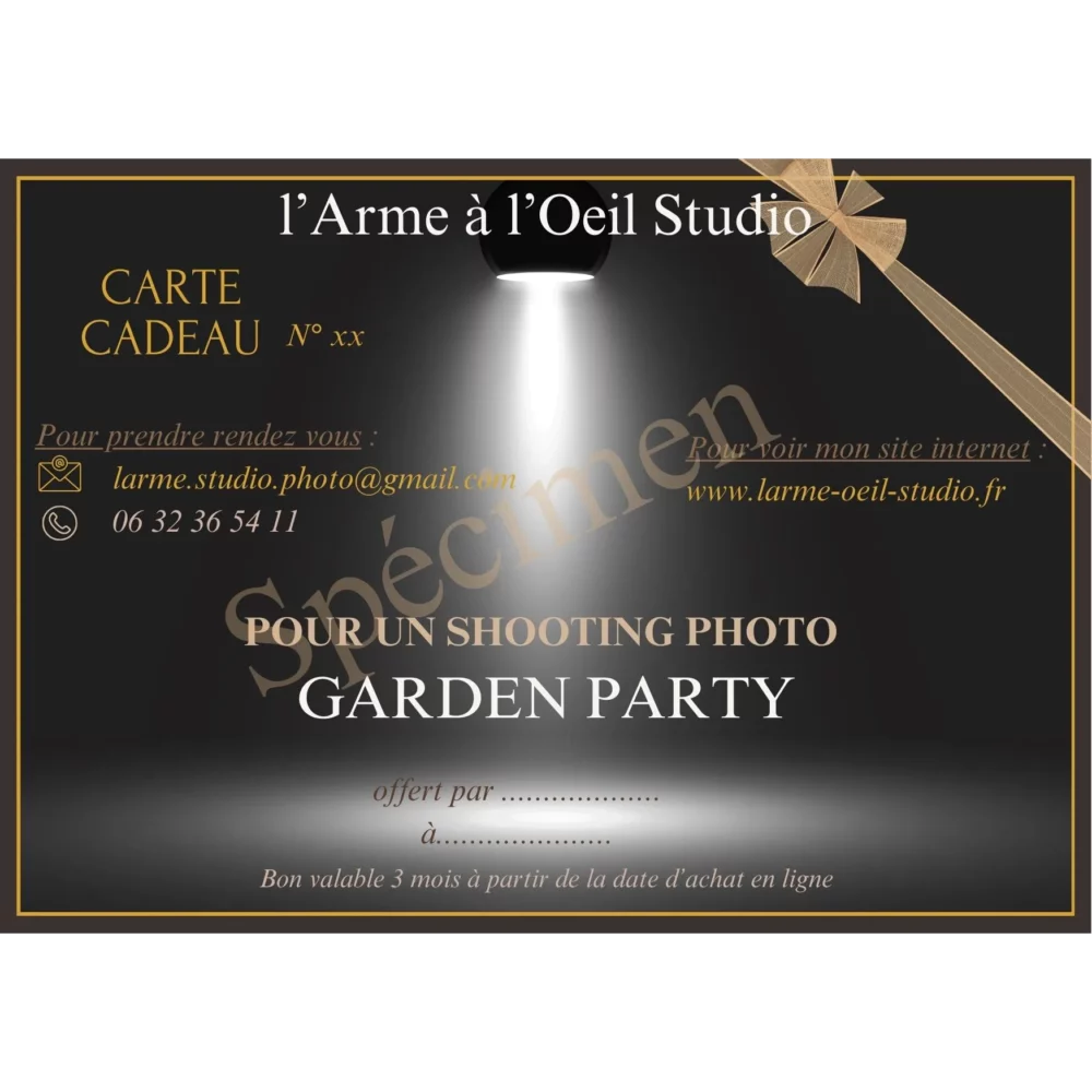 carte cadeau GARDEN PARTY spécimen-1ww shooting-dijon-cadeau-carte-photo