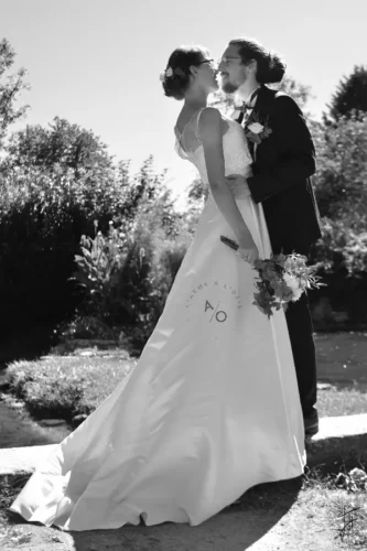 mariage couple noir et blanc portrait dijon