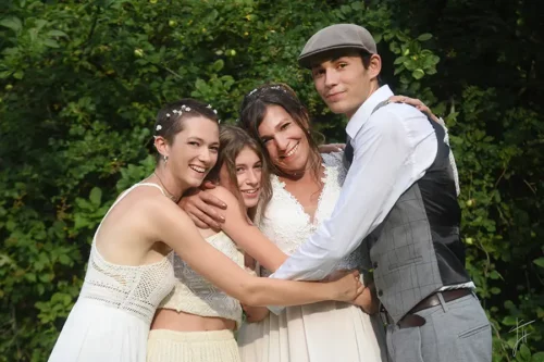 la mariée et ses enfants