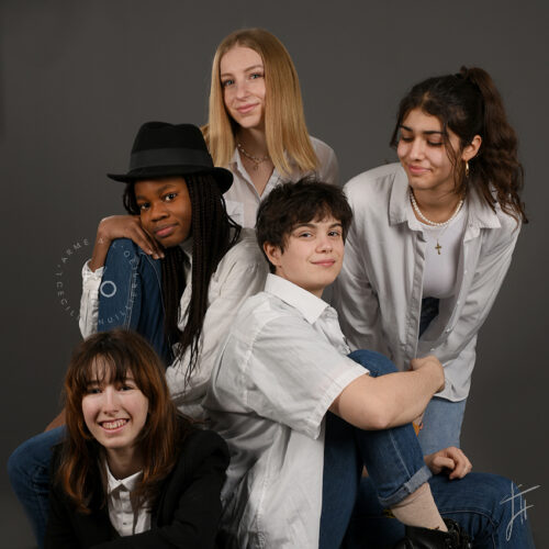 photo studio de 5 copines adolescentes