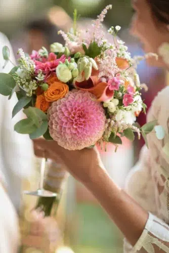 Bouquet tons roses-mariage à Velars sur Ouche