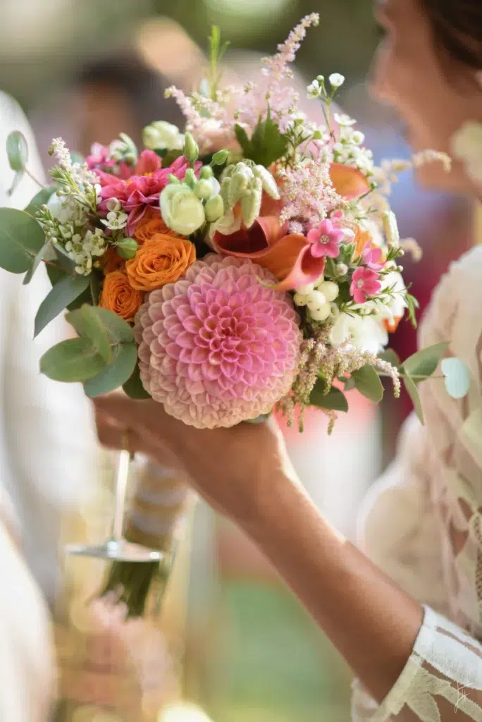 Bouquet tons roses-mariage à Velars sur Ouche